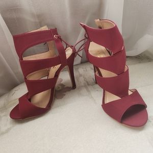 Glaze Burgundy Strappy Heels